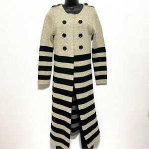 Baciano Woman Stripe Open Front Cardigan Sweater Bacciinc Size S